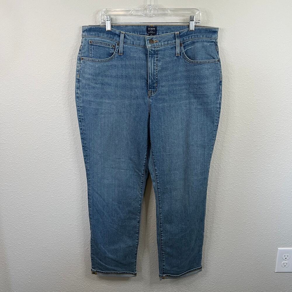 New J. Crew Factory Slim Boyfriend Jean Womens 32 Straight Leg High Rise Stretch